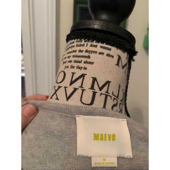 Maeve Anthropologie Kimmie Sweater Gray Floral Long Sleeve Pullover - Picture 7 of 8